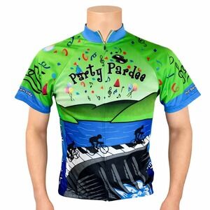 Suarez Cycling Men's Jersey Small‎ Party Pardee Green Blue